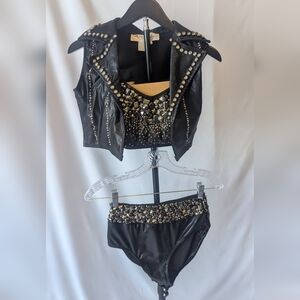 Studded Black Two-Piece Bikini Set